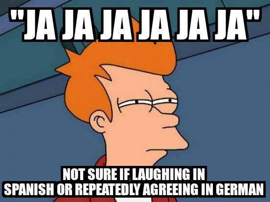 erasmus meme about spanish and german languages