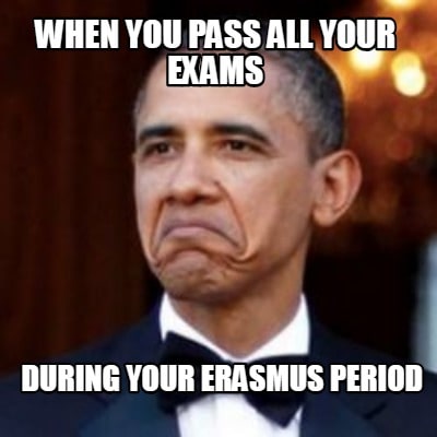 erasmus meme about passing exams