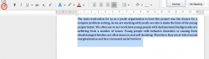 MS Word screenshot to show the previously described trick