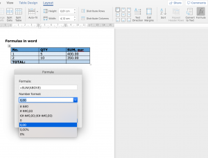 MS Word screenshot to show the previously described trick
