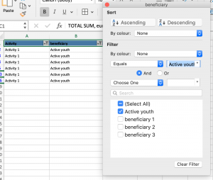 MS Excel screenshot to show the previously described trick